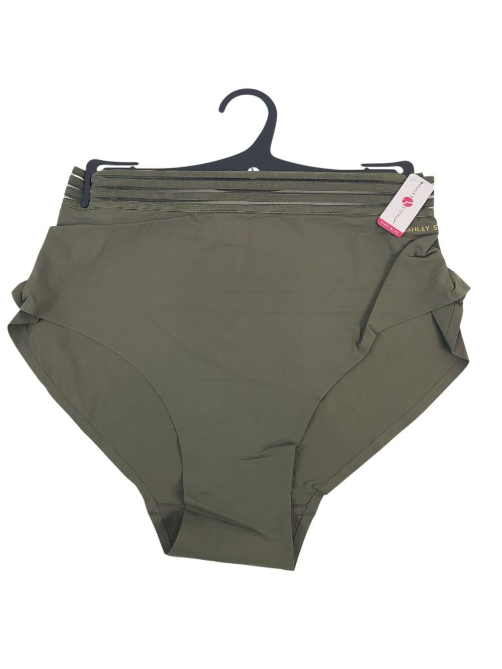 NEW Ashley Stewart Olive High-Waist Brief Panty Size 18/20 Nylon Blend
